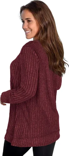 Miniatura 3 de WIHOLL - Suéter de manga larga, con cuello en V, color liso, a la moda para mujer