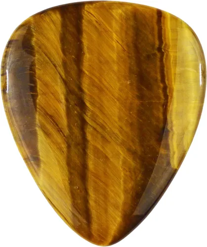 Miniatura 49 de Púa de guitarra o bajo de Obsidiana de Caoba en vidrio volcánico - 3.0 mm de calibre ultra pesado - Forma 351 - Púa exótica artesanal de gema