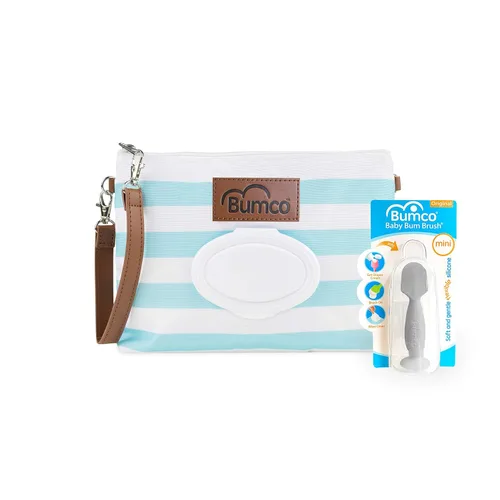 Miniatura 19 de Bumco - Bolsa de mano para pañales – Dispensador de toallitas portátil y soporte para pañales, estuche hermético de viaje para toallitas para bebés