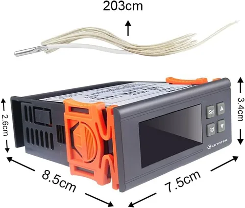 Miniatura 6 de Controlador de temperatura digital KETOTEK KT8230 Termostato regulador 120VAC 30A Fahrenheit -22~572℉ Calefacción enfriamiento para incubadora
