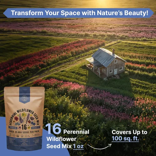 Miniatura 4 de Organo Republic Mezcla de 16 semillas de flores silvestres perennes para interiores y exteriores, más de 25,000 semillas de jardín de flores