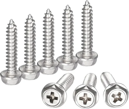 Miniatura 16 de uxcell Phillips - Tornillos autorroscantes para arandela hexagonal, M6 x 0.984 in, acero inoxidable 304, brida hexagonal, 25 piezas