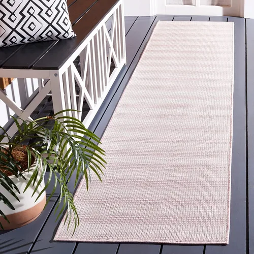Miniatura 45 de SAFAVIEH Hampton Collection - Alfombra lavable para exteriores de 2 x 9 pies, color marfil y gris, no desprende pelusa y fácil de limpiar, ideal