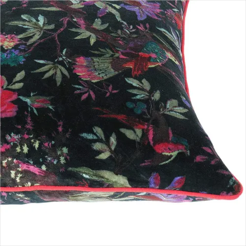 Miniatura 4 de Funda de cojín con flores de terciopelo para sofá, cojín bohemio colorido, con diseño de pájaro, estilo chic bohemio, acento indio, hecho a mano