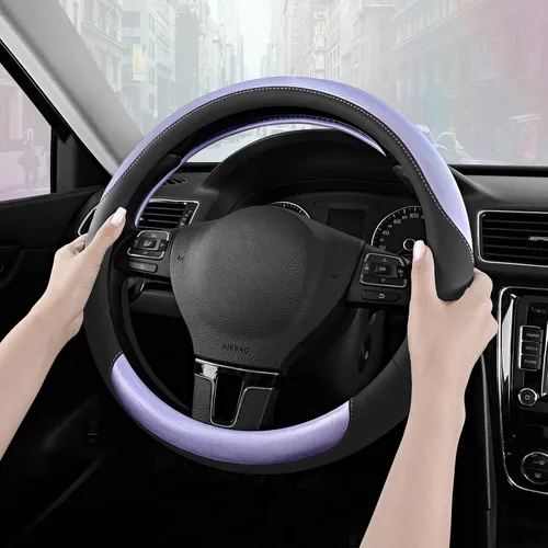 Miniatura 4 de Road Comforts Funda para Volante – Funda para Volante de Cuero Transpirable, Agarre Antideslizante, Ajuste Universal de 14.5" a 15", Resistente al