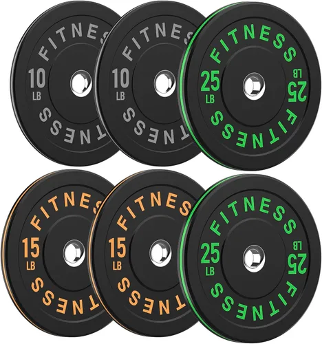 Discos de peso olímpicos de 2 pulgadas y caucho para barras, discos para gimnasio en casa, entrenamiento de fuerza y levantamiento de pesas, 10 a