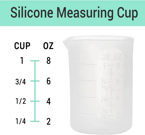 Miniatura 3 de Gartful Juego de 6 tazas medidoras de silicona de 250ml y 100ml, tazas de mezcla de silicona para epoxi, artes con resina, pegamento, moldes