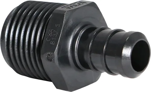 Miniatura 2 de 10 piezas XFITTING 1/2 pulgada Pex x 1/2 pulgada macho NPT adaptador, aleación de polietileno Pex macho, macho de plástico - Crimp, negro, 10