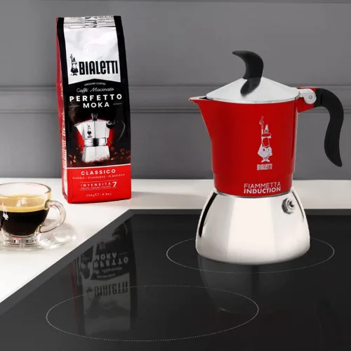 Miniatura 3 de Bialetti Fiammetta - Cafetera de inducción, 2 tazas (3.4 fl oz), apta para todas las cocinas, diseño elegante, color rojo