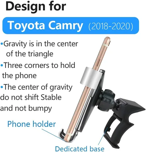 Miniatura 6 de Soporte de teléfono de coche para Toyota Camry 2018 2019 2020 L LE SE XSE XLE TRD y Camry Hybrid 18-20 Accesorios interiores de automóviles Mejor