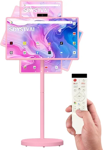 Miniatura 8 de TV portátil inteligente FHD de 21.5 pulgadas, TV rodante sobre ruedas, sistema operativo Android 15, almacenamiento 6G + 128GB, monitor de pantalla