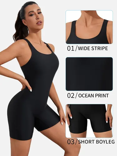 Miniatura 74 de ATTRACO Traje de baño deportivo de una pieza para mujer, traje de baño deportivo de entrenamiento