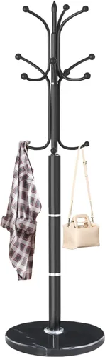 Perchero de Metal con Soporte, Perchero Moderno Independiente con Base de Mármol Natural, Perchero y Árbol de Pasillo para Colgar en Entrada,