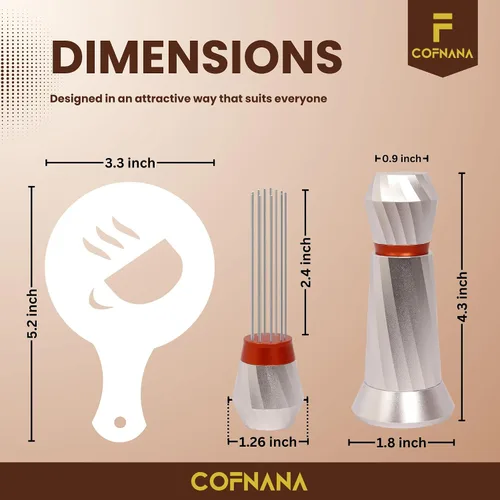 Miniatura 3 de WDT Tool Espresso - Herramienta agitadora profesional de espresso - Distribuidor de espresso de aluminio premium - Herramienta de distribución