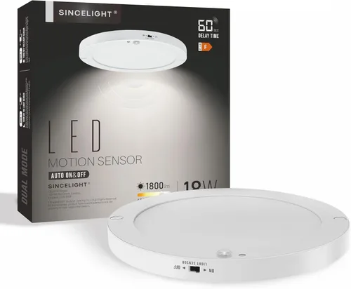 Miniatura 14 de SINCELIGHT PIR - Lámpara de techo LED con sensor de movimiento de 7 W (Φ6 pulgadas/5.748 in), encendido/apagado automático, activación por Blanco