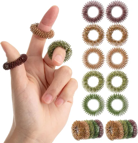 Mr. Pen - Anillos sensoriales con puntas, paquete de 10, coloridos, juguetes sensoriales para aliviar el estrés, anillo para ansiedad, masajeador,