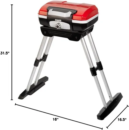 Miniatura 7 de Cuisinart CGG180 CGG-180 Petit Gourmet - Parrilla de gas con VersaStand, Rojo, 31.5 pulgadas de alto x 16.5 pulgadas de ancho x 16 pulgadas de largo