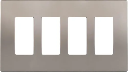Miniatura 84 de ENERLITES Placas de pared decorativas sin tornillos, cubiertas de tomacorrientes seguras para niños, tamaño de 4 posiciones, 4.68" H x 8.30" L, Negro