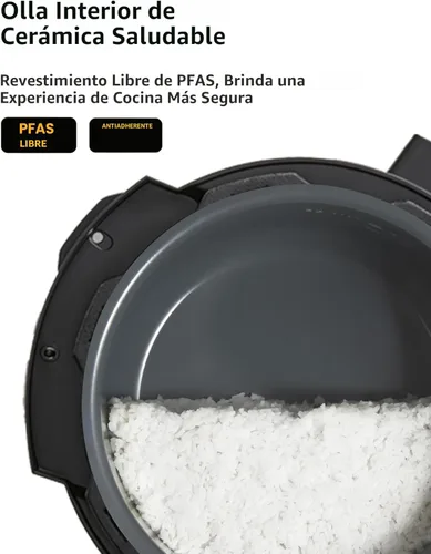Miniatura 5 de COMFEE' Olla de Presion Olla de Presion olla antiadherente para yogur, olla arrocera de olla de cocción lenta, olla de cocción lenta y vaporera