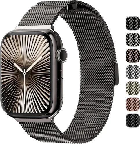 Miniatura 13 de SWITCHEASY Correa magnética de malla para Apple Watch Series 10, 9, 8, SE, 7, 6, malla para iWatch de 1.654, 1.614, 1.575, 1.496 pulgadas, iWatch