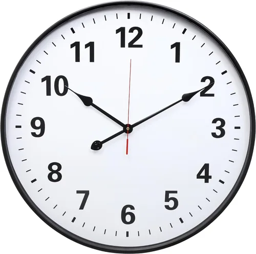 Miniatura 9 de LEIKE Reloj de pared de metal de 10 pulgadas, color negro, retro de cuarzo silencioso, funciona con pilas, decorativo para patio, cocina, sala