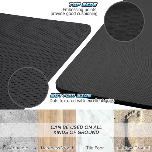 Miniatura 3 de JELS - Tapete de yoga extra grueso, 2/5 pulgadas, diseño ergonómico 3D antideslizante, material TPE certificado SGS, tapete de yoga para hombres