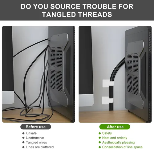 Miniatura 4 de Paquete de 50 bridas reutilizables autoadhesivas para organizar cables, correas ajustables de gancho y bucle para organizar cables de datos, cables