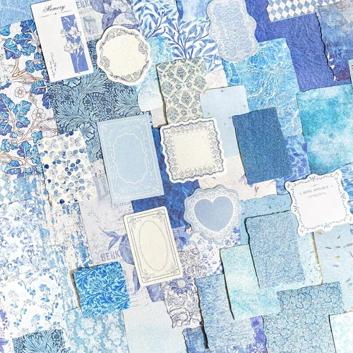 Miniatura 5 de Papeles decorativos para álbumes de recortes, paquete de 200 piezas de papel de patrón, kit de suministros para álbumes de recortes con efímera