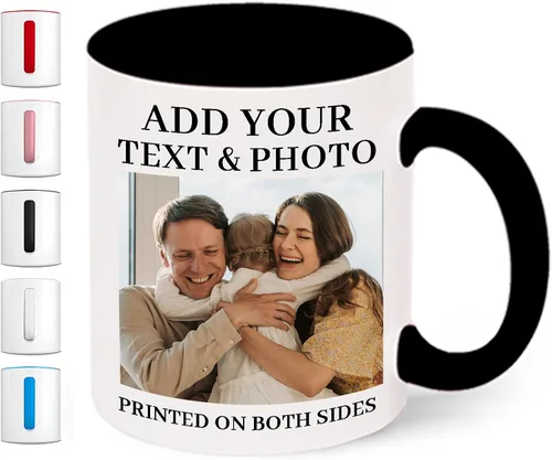 Taza con foto personalizada, diseño de tu propio estilo con imagen de palabras, 11 onzas, varios colores, regalos personalizados para cumpleaños,