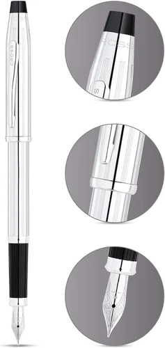 Miniatura 86 de Cross Century II - Bolígrafo de punta Selectip, lacado negro con detalles chapados en oro de 23 quilates