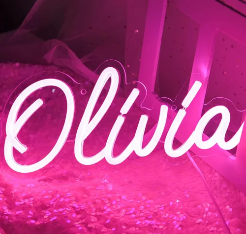 Miniatura 16 de Letrero de neón Emma para decoración de pared, luz LED con nombre para dormitorio de niños, decoración de fiesta de cumpleaños, tamaño 11.8 x 5.1