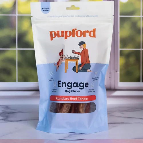 Miniatura 8 de Pupford Masticables de tendón de carne estándar para perros y cachorros, masticables totalmente naturales con glucosamina para la salud