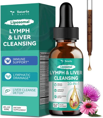 Miniatura 9 de La desintoxicación de limpieza "Linfo-Hígado" más fuerte, cardo mariano orgánico liposomal, equinácea, drenaje linfático de alcachofa y suplemento