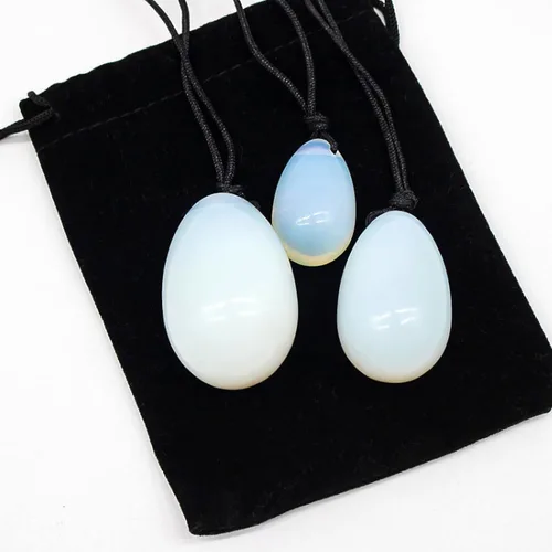 MYMEO Juego de huevos de yoni de piedra de jade, 3 piezas de huevos de masaje de cuarzo rosa natural, reparación de bolas, cuidado de ejercicio Tipo
