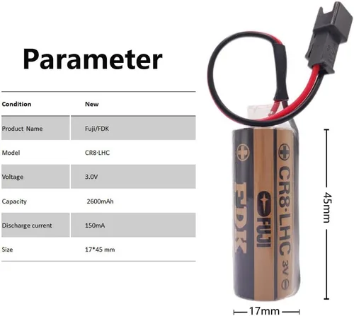 Miniatura 3 de Paquete de 15 baterías de 3 V compatibles con Fuji FDK CR8.LHC 17430, Toto CR8-LHC TH559EDV410R, TOTO THP3053 baterías de respaldo para Eco EFVS