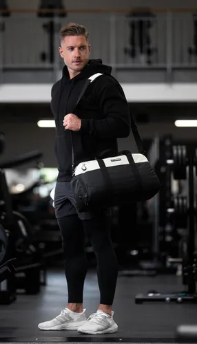 Miniatura 7 de Fitgriff Bolsa de gimnasio V2 para hombres y mujeres con compartimento para zapatos y artículos húmedos, bolsa de lona para viajes, deportes