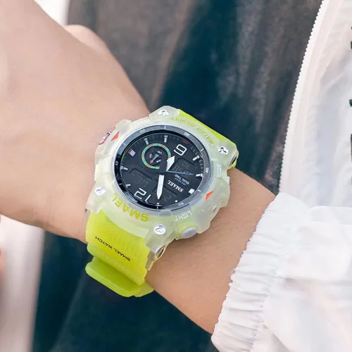 Miniatura 3 de SMAEL Reloj de pulsera militar para hombre, resistente al agua, para exteriores, deportivo, con fecha, multifunción, LED, con alarma y cronómetro