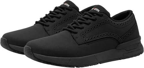 Miniatura 7 de LARNMERN Zapatos de trabajo antideslizantes para hombres, cocina, chef, antideslizantes, impermeables, para servicio de alimentos, restaurante