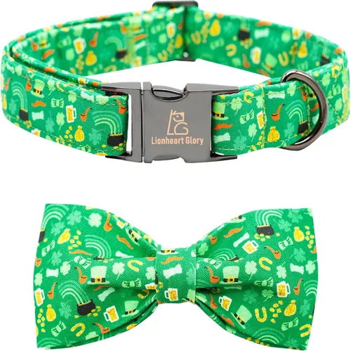 Miniatura 17 de Lionheart glory Collar de lazo para perro para el día de San Valentín, collar de perro para perros grandes, collares de perro con corazones con A