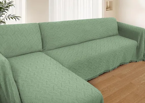 Miniatura 16 de HOMERILLA - Fundas de sofá seccional para sofá seccional, cobija de sofá en forma de L, 2 piezas, protector de muebles en forma de L para mascotas