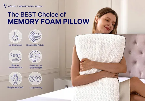 Miniatura 7 de Almohada de espuma viscoelástica de gel refrescante, paquete de 1, almohadas de cama tamaño King para dormir, almohada firme - Almohada para dormir