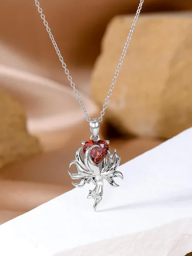 Miniatura 5 de Dorunmo Collares de animales con colgante de flamenco de rana y fénix de plata de ley, regalos de Navidad para mujeres y niñas