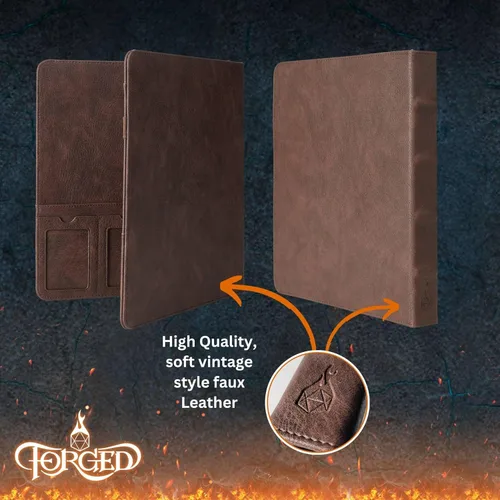 Miniatura 8 de Forged Dice Co. Game-Folio Portfolio Carpeta de Cuero PU - Carpeta de Juegos para Hojas de Personajes DND con Organizador de Tarjetas de Hechizos