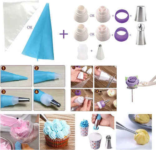 Miniatura 7 de Puntas rusas para decorar pasteles – Juego de 88 boquillas de glaseado y glaseado de flores – Kit completo de herramientas para hornear pastelería