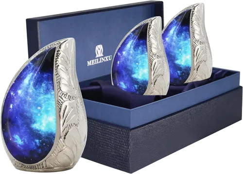 M MEILINXU Mini urnas de cremación para recuerdo de cenizas humanas, urna funeraria para cenizas para adultos, hombres y mujeres, urnas cósmicas de