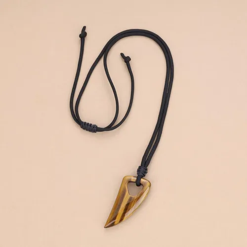 Miniatura 6 de COAI Collar de diente de lobo con colgante de piedra de amuleto para hombre y mujer