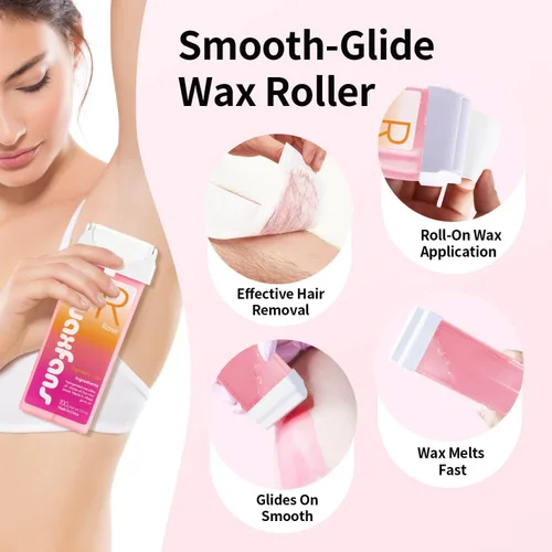 Miniatura 2 de Waxfans Recambio de cera enrollable, rodillo de cera para depilación, 100% natural, fusión rápida, para cabello grueso y fino. Con 3.53 onzas Rosa