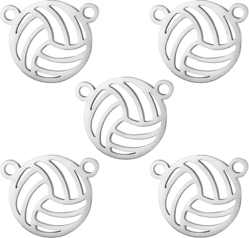 Miniatura 15 de kkjoy 5 dijes de bola deportiva de acero inoxidable para hacer joyas y manualidades, varios dijes, suministros de manualidades, accesorios