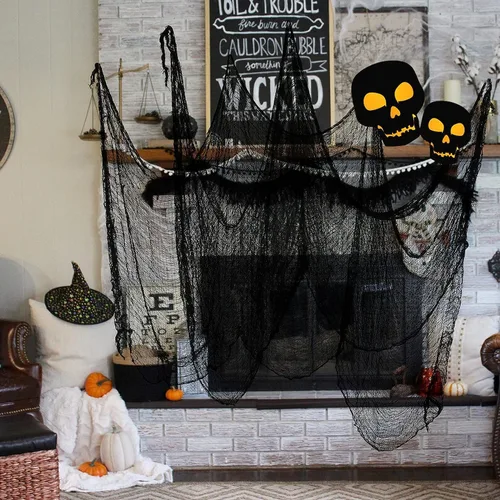 Miniatura 4 de Yunfan Decoración de Halloween espeluznante de tela para decoración de casa embrujada, decoración para jardín al aire libre, puertas, patio