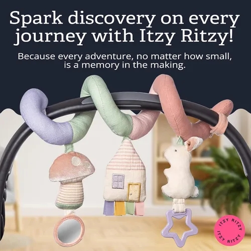 Miniatura 6 de Itzy Ritzy Juguete de actividad en espiral para asiento de automóvil y cochecito – Juguetes para cochecito y asiento de automóvil para edades de 0